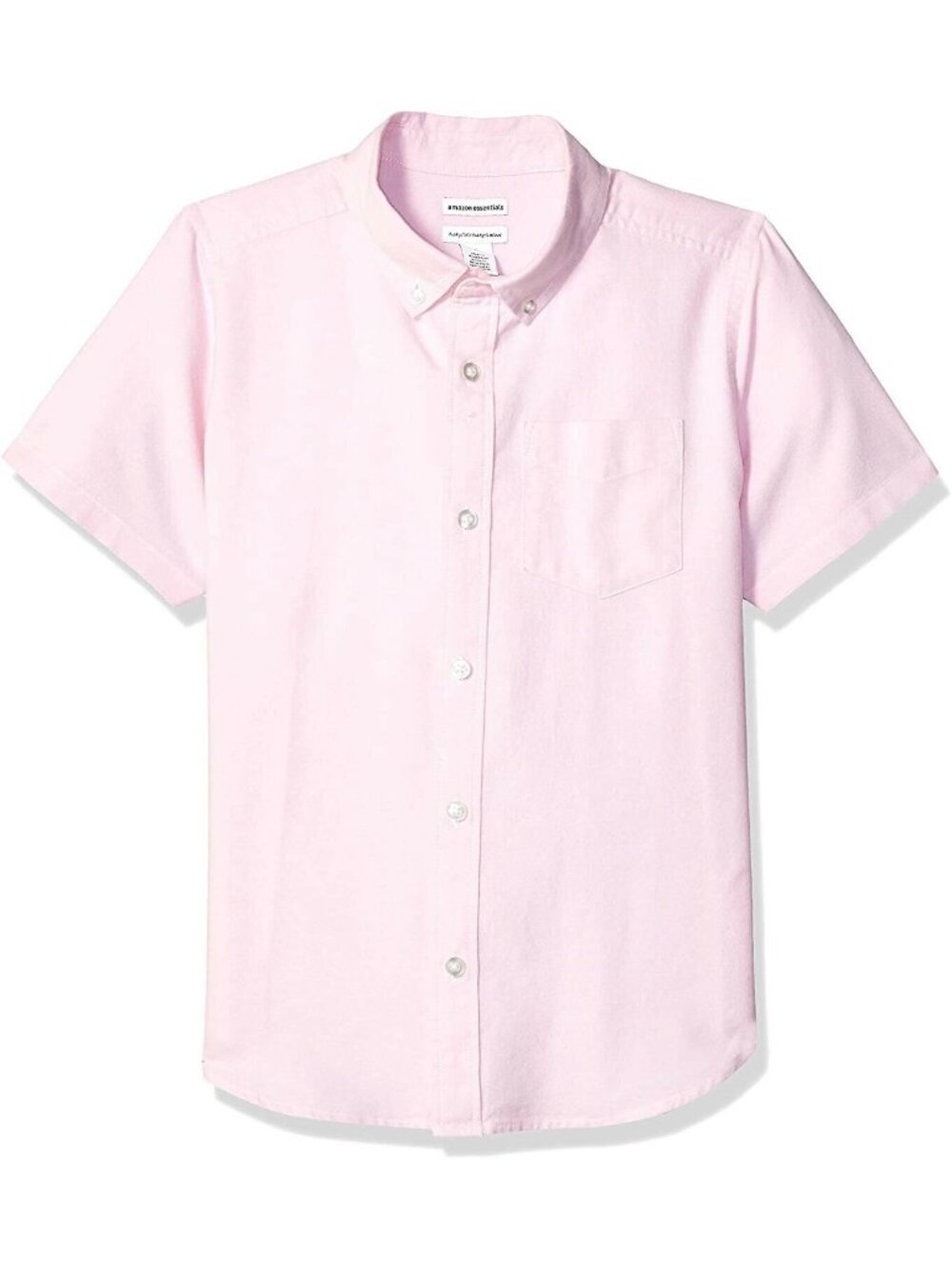 Pink Button Up Collared Short Sleeve Oxford Shirt Dressy Formal Boys Uniform S